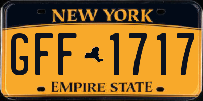 NY license plate GFF1717