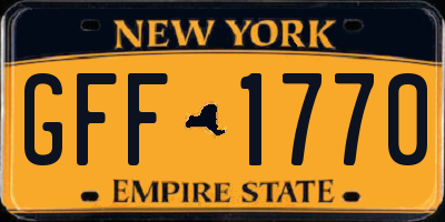 NY license plate GFF1770