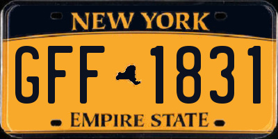 NY license plate GFF1831