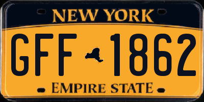 NY license plate GFF1862