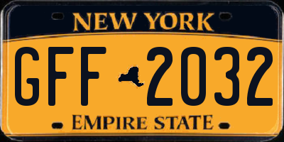 NY license plate GFF2032