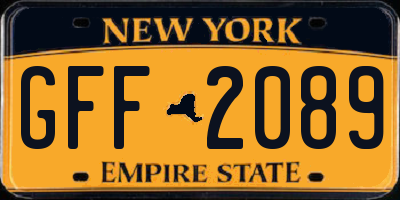 NY license plate GFF2089