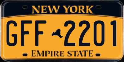 NY license plate GFF2201