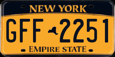 NY license plate GFF2251
