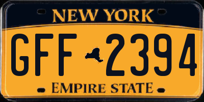 NY license plate GFF2394