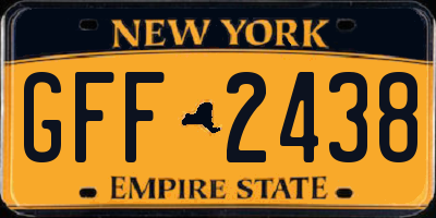 NY license plate GFF2438