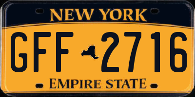 NY license plate GFF2716
