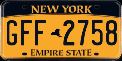NY license plate GFF2758