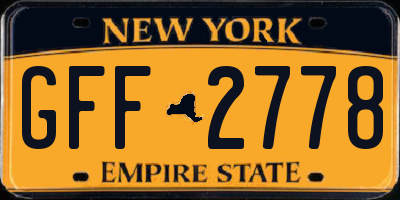 NY license plate GFF2778