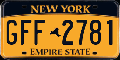 NY license plate GFF2781