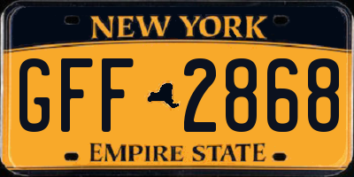 NY license plate GFF2868