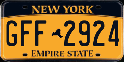 NY license plate GFF2924