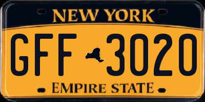 NY license plate GFF3020