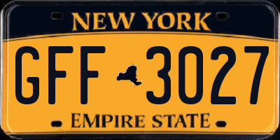 NY license plate GFF3027