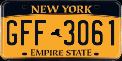 NY license plate GFF3061
