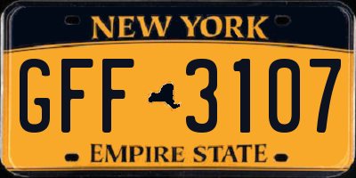 NY license plate GFF3107