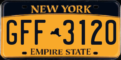 NY license plate GFF3120
