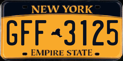 NY license plate GFF3125
