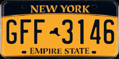 NY license plate GFF3146