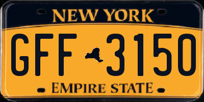 NY license plate GFF3150