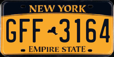 NY license plate GFF3164