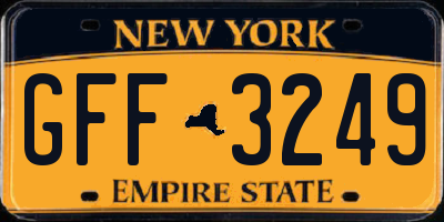 NY license plate GFF3249