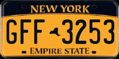 NY license plate GFF3253