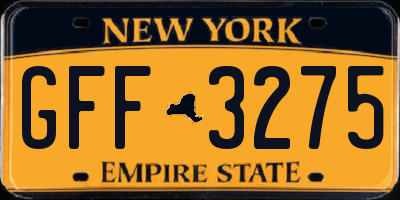 NY license plate GFF3275