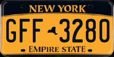 NY license plate GFF3280