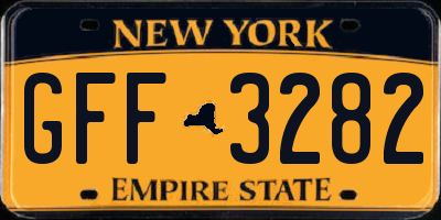 NY license plate GFF3282