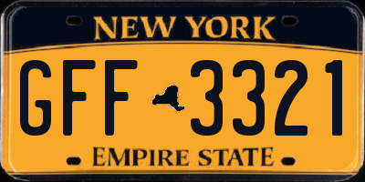 NY license plate GFF3321