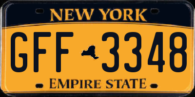 NY license plate GFF3348