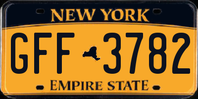 NY license plate GFF3782