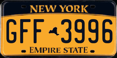 NY license plate GFF3996