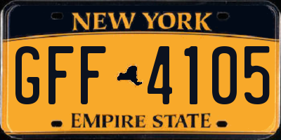 NY license plate GFF4105