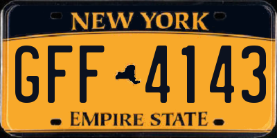 NY license plate GFF4143