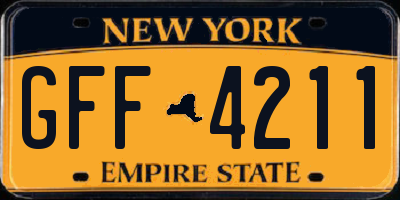 NY license plate GFF4211