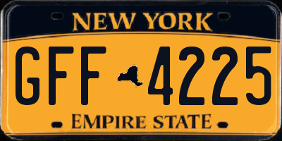 NY license plate GFF4225