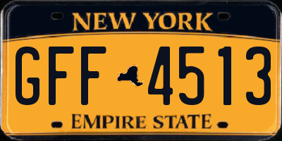 NY license plate GFF4513
