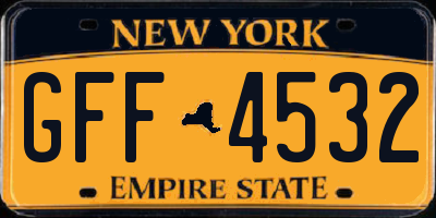 NY license plate GFF4532