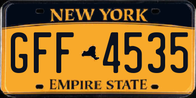 NY license plate GFF4535