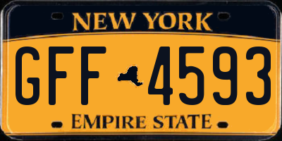 NY license plate GFF4593