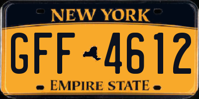 NY license plate GFF4612