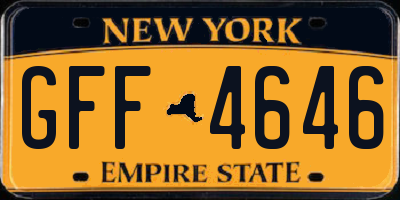 NY license plate GFF4646