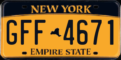 NY license plate GFF4671