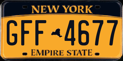 NY license plate GFF4677