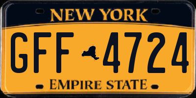 NY license plate GFF4724