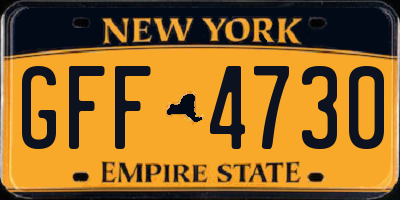 NY license plate GFF4730