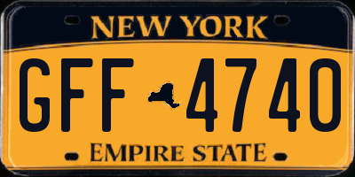 NY license plate GFF4740