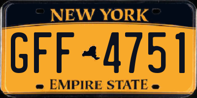 NY license plate GFF4751